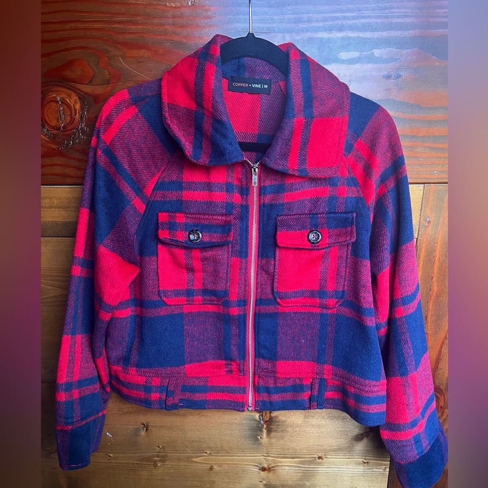 Copper + Vine Plaid Zip-Up Shacket